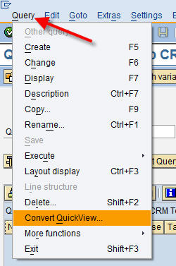 Convert QuickView in SQ01