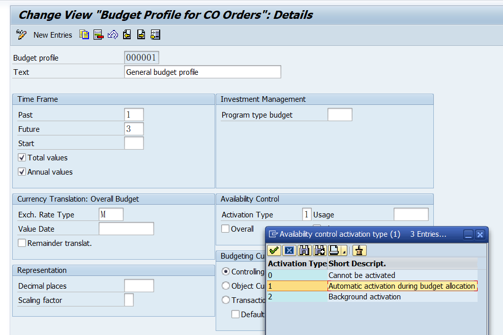 SAP内部订单计划的简单配置和使用